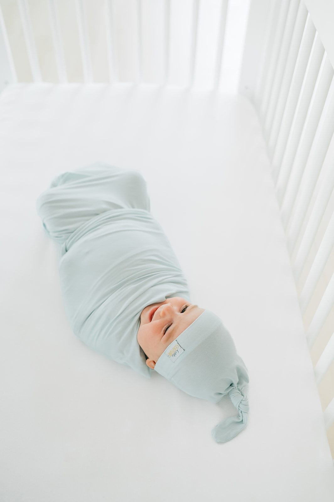 Swaddle and Hat - Icy Blue - Image 4
