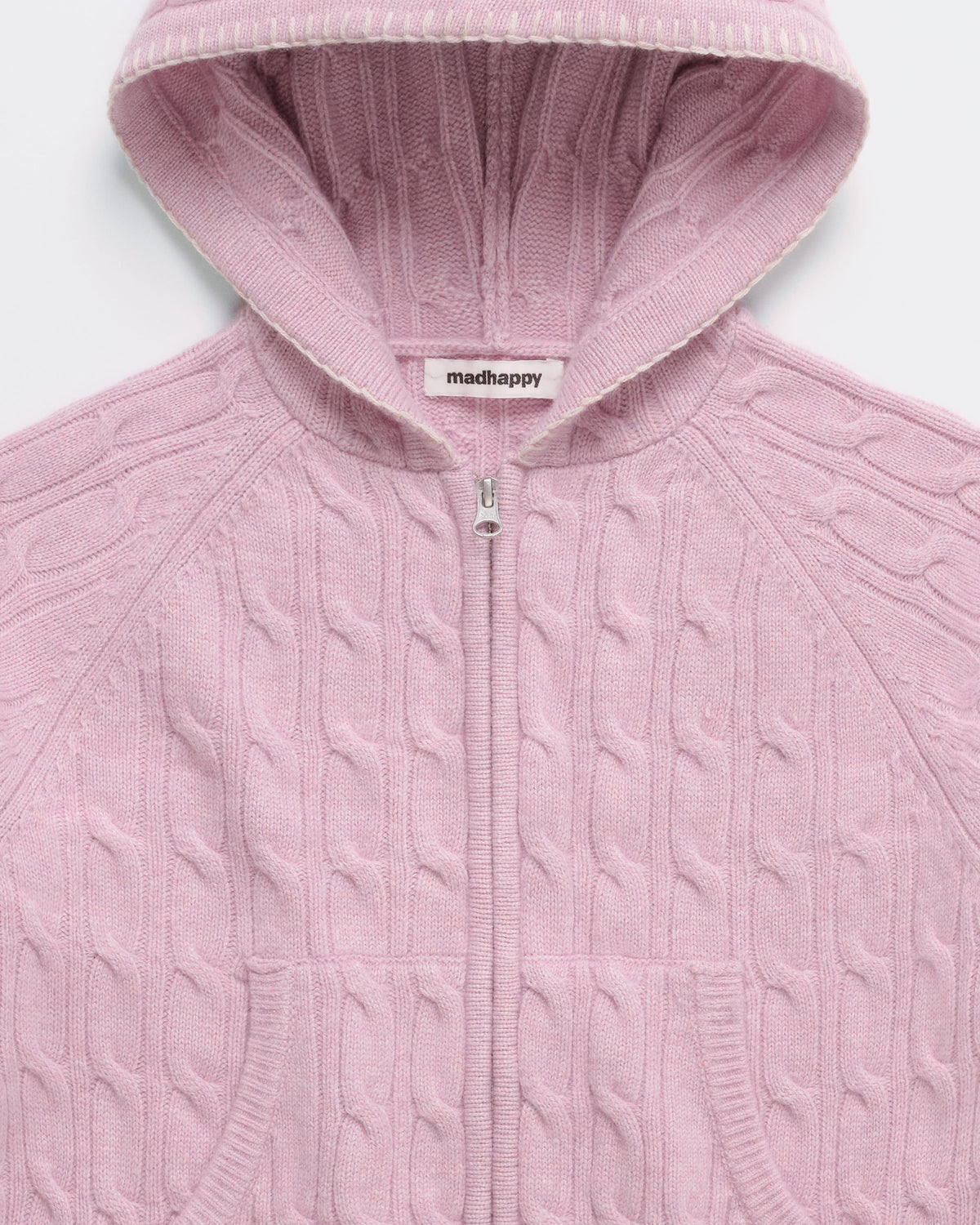 Zip Up Cable Sweater Hoodie - Image 2