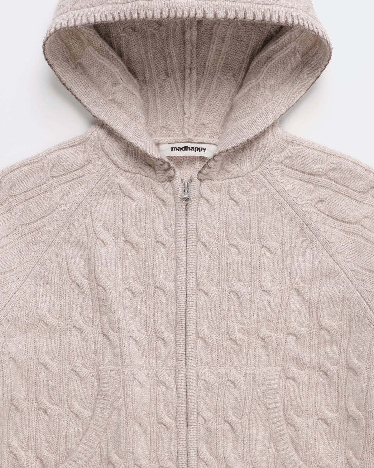Zip Up Cable Sweater Hoodie - Image 2