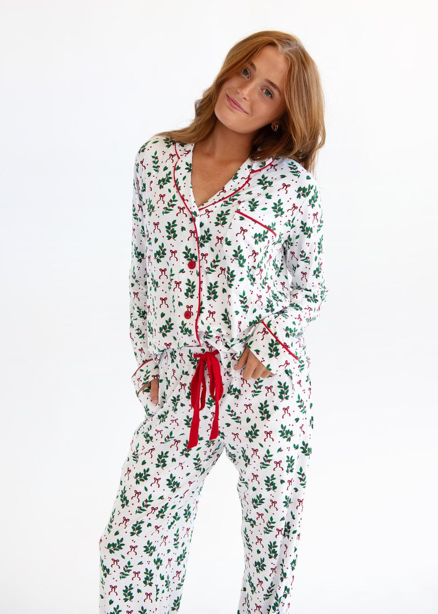 Middle of the Night Button Up - Holiday Bow