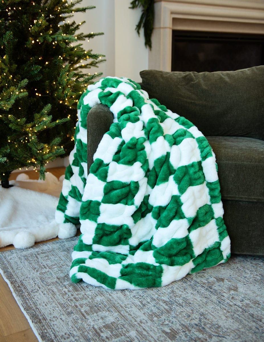 Hugs Check Green Blanket - Image 3
