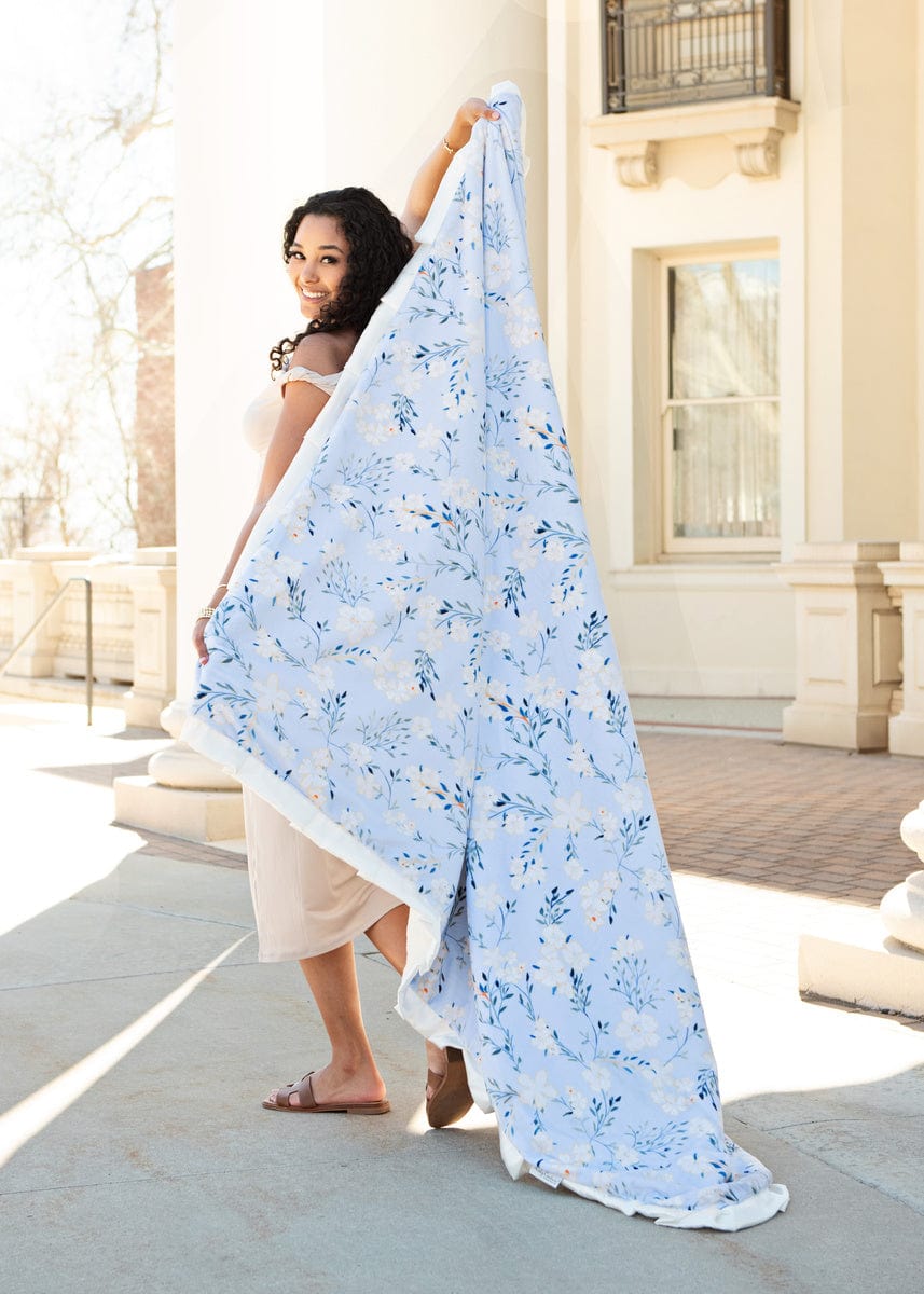 Sky Blue Wildflower Blanket