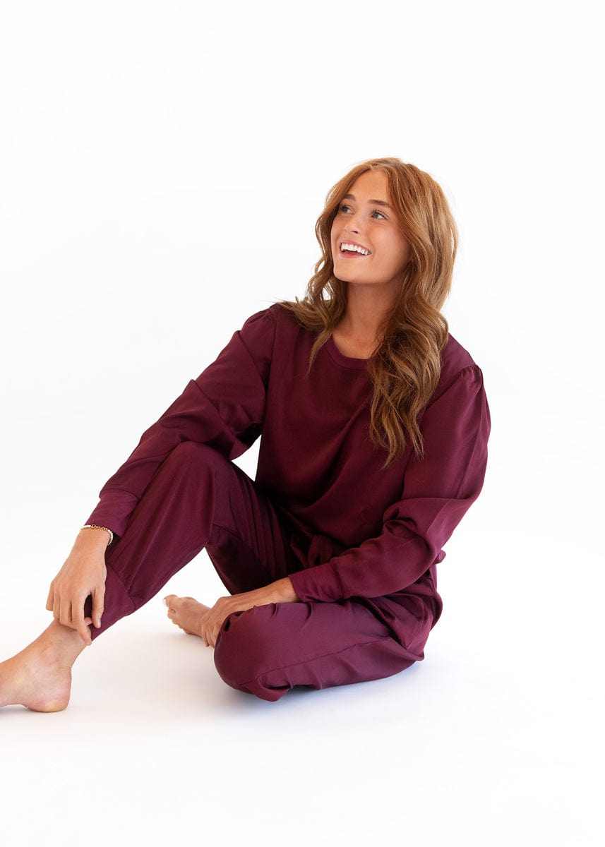 Must be Satin Pajamas - Maroon - Image 4