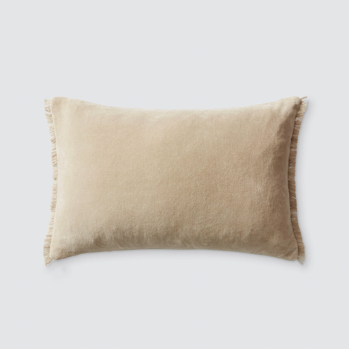 Naveta Velvet Small Lumbar Pillow - Almond
