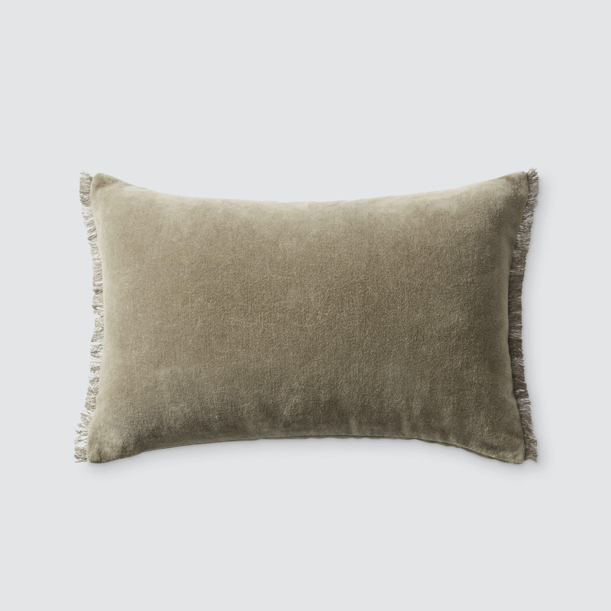Naveta Velvet Small Lumbar Pillow - Moss