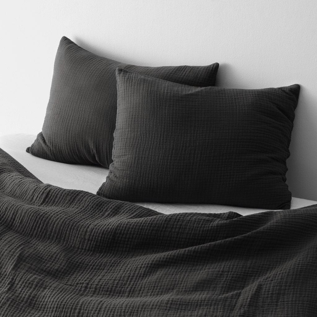 Organic Cotton Gauze Duvet Set - Charcoal