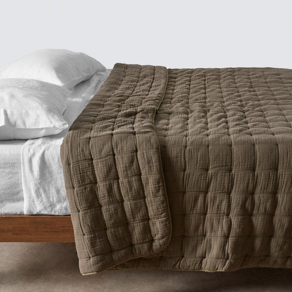Organic Cotton Gauze Quilt - Olive