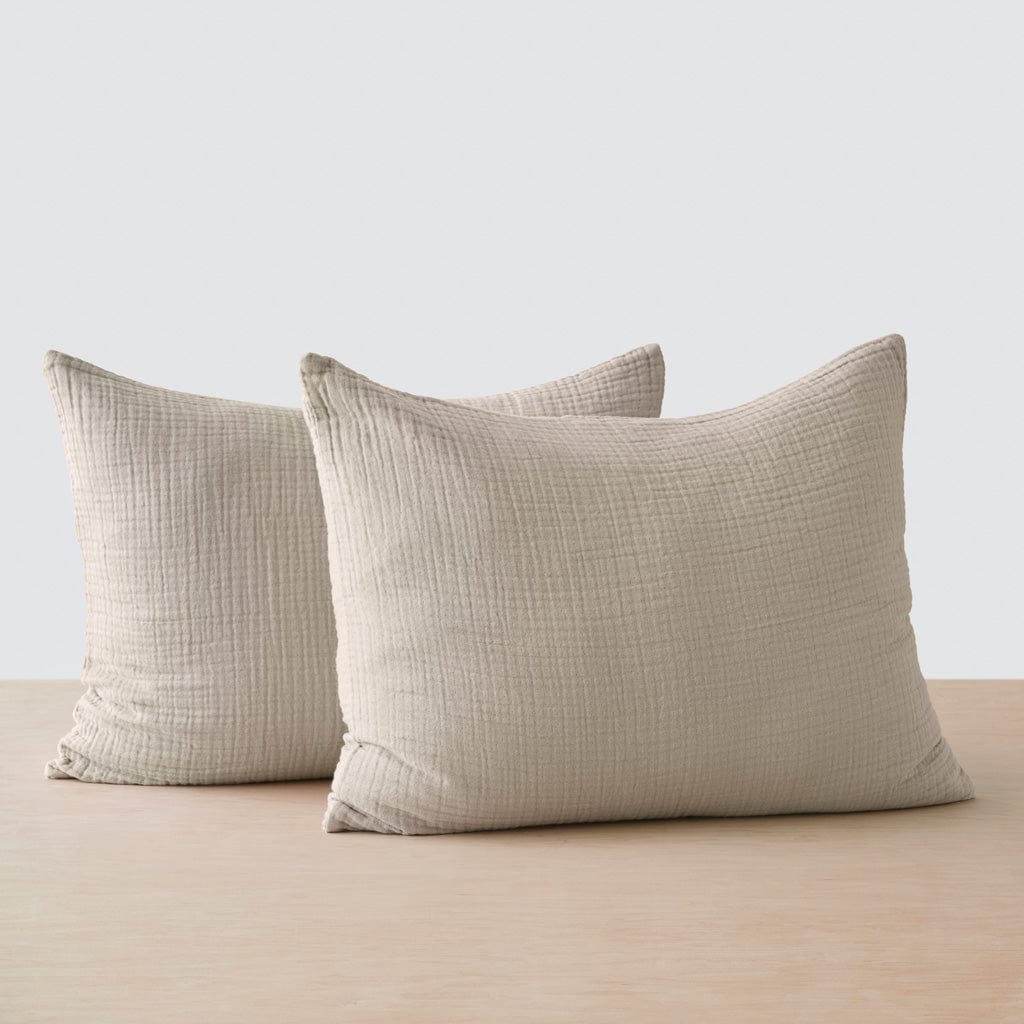 Organic Cotton Gauze Shams - Tan