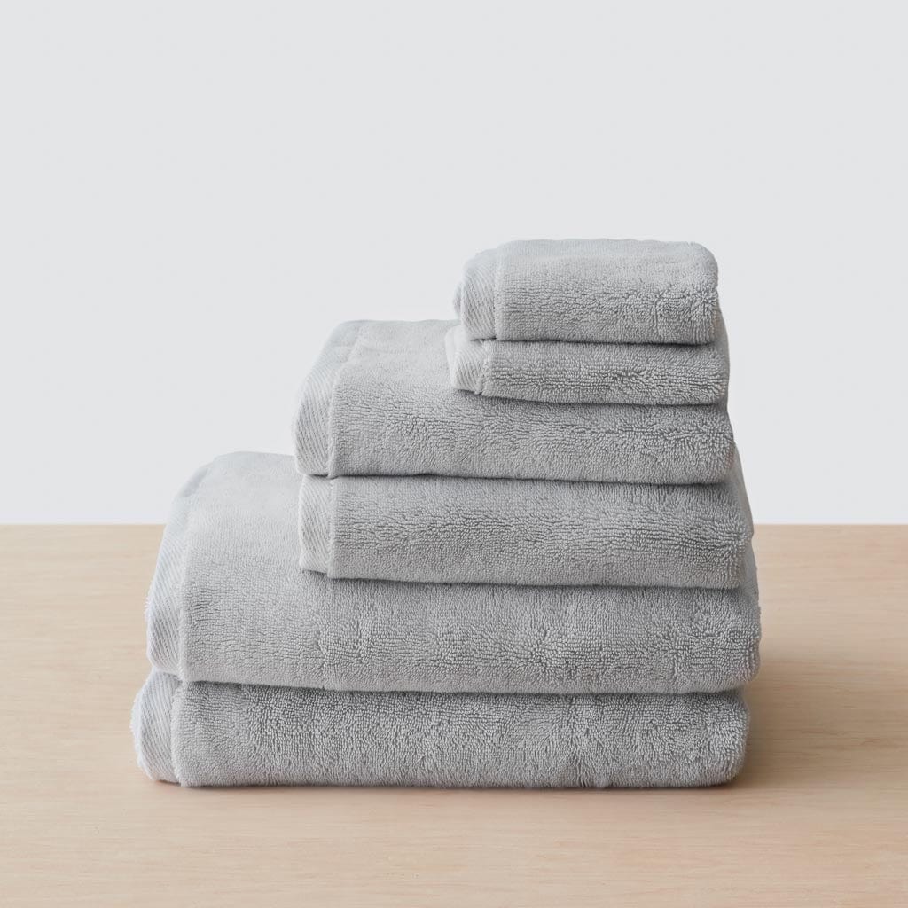 Organic Plush Bath Towel Set - Cloud / Set of 6