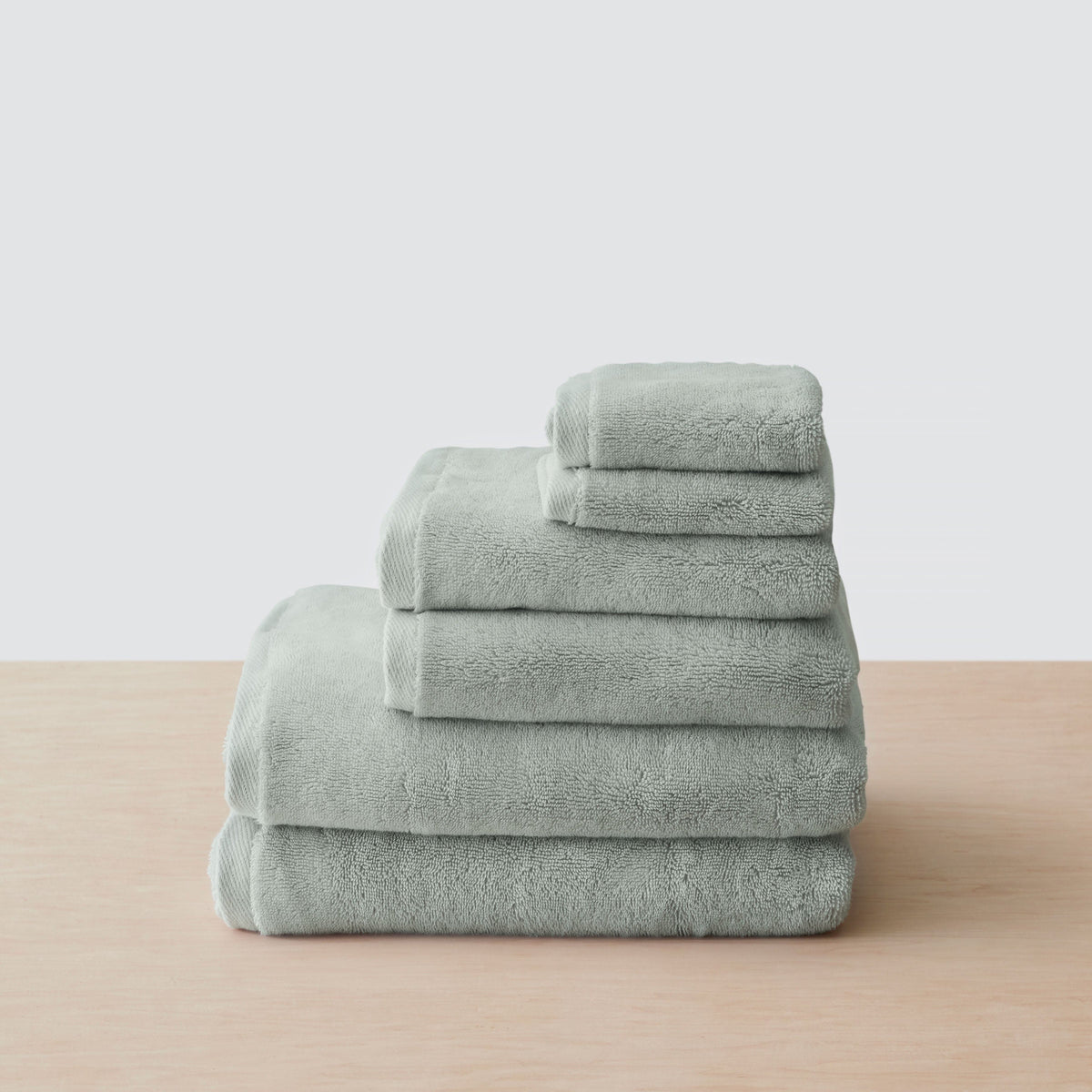 Organic Plush Bath Towel Set - Seaglass / Set of 6