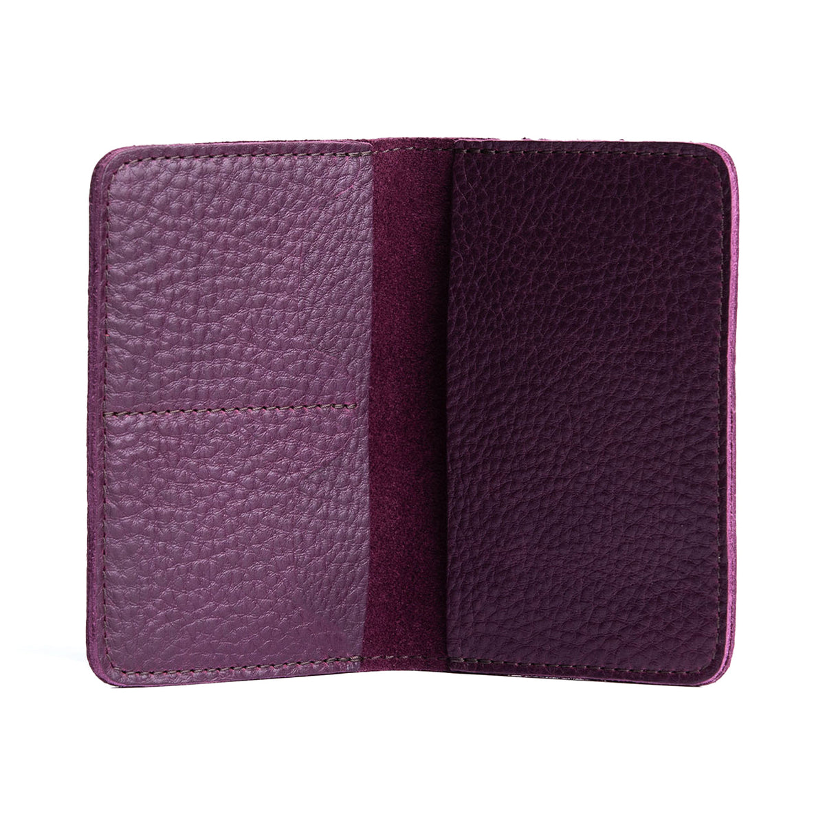 Leather Modern Passport Holder - Plum
