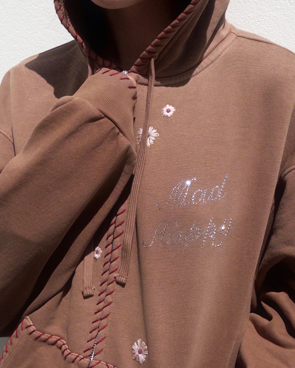 Crystal Flower Zip Up Hoodie - Image 2