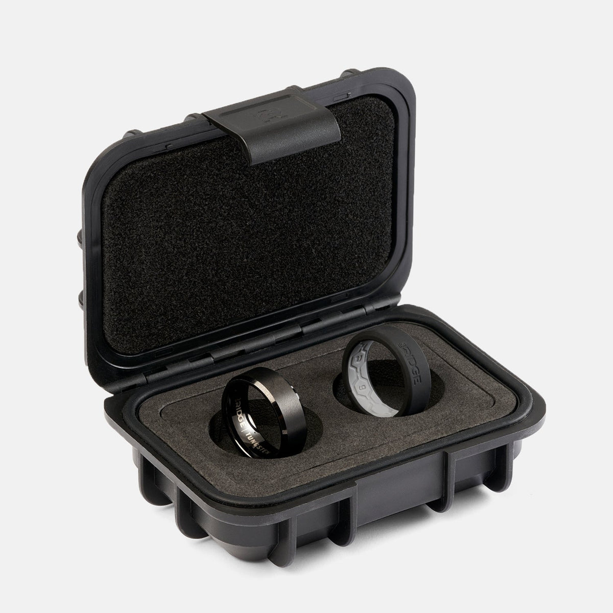 Ridge 8mm Beveled Ring Set - Royal Black - Image 2