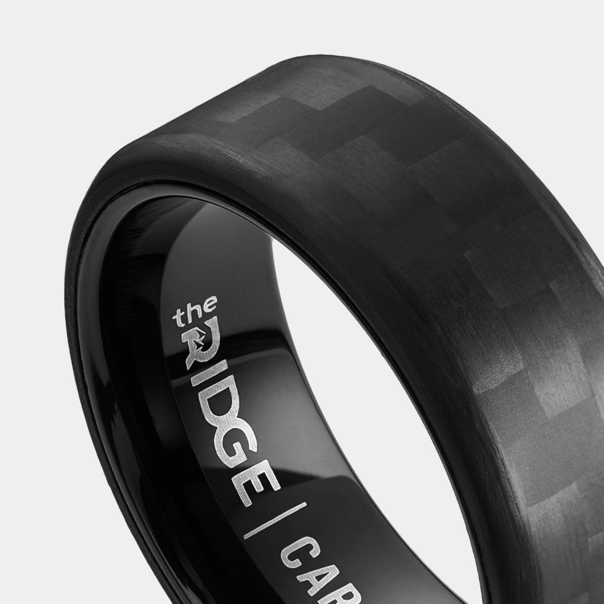 Ridge 8MM Beveled Ring Set - Carbon Fiber 3K - Image 4