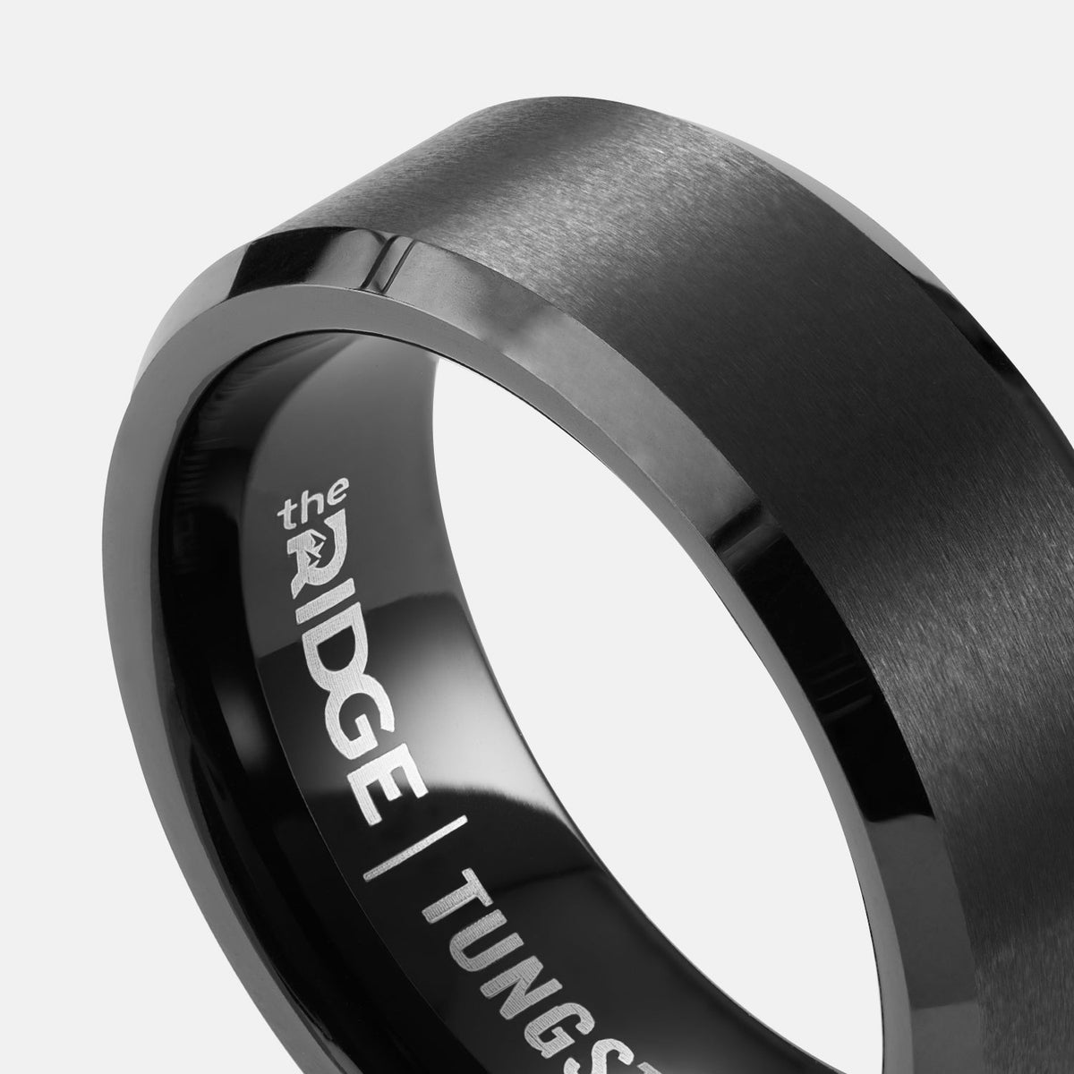 Ridge 8mm Beveled Ring Set - Gunmetal - Image 4
