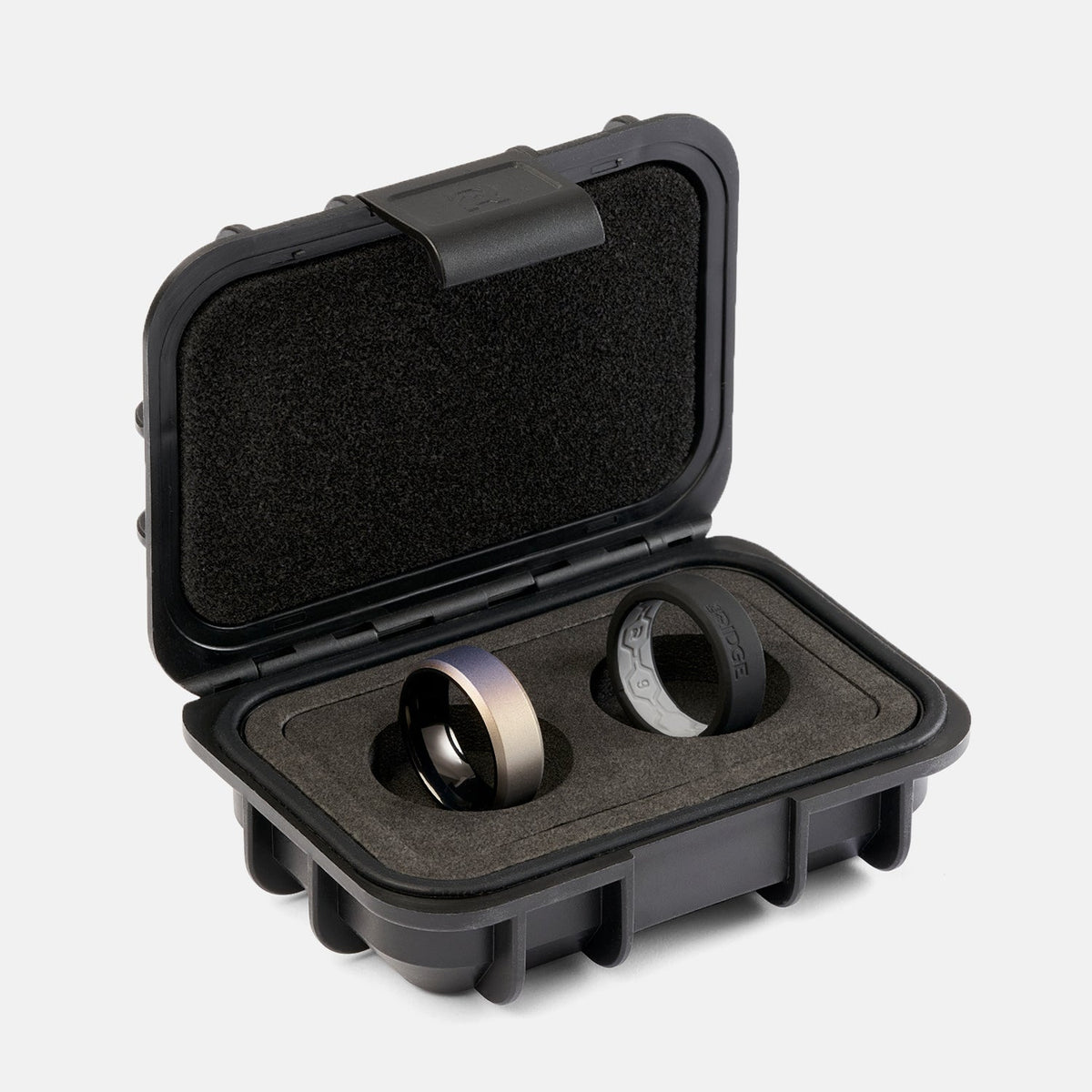 Ridge 8mm Beveled Ring Set - Burnt Titanium - Image 2