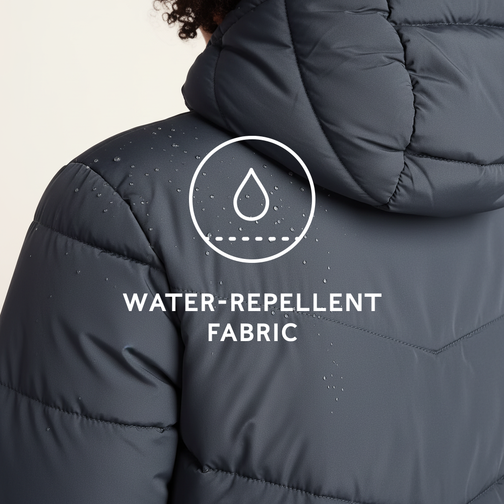 Raleigh Womens Long Insulated Jacket - Washed Blue - Image 8