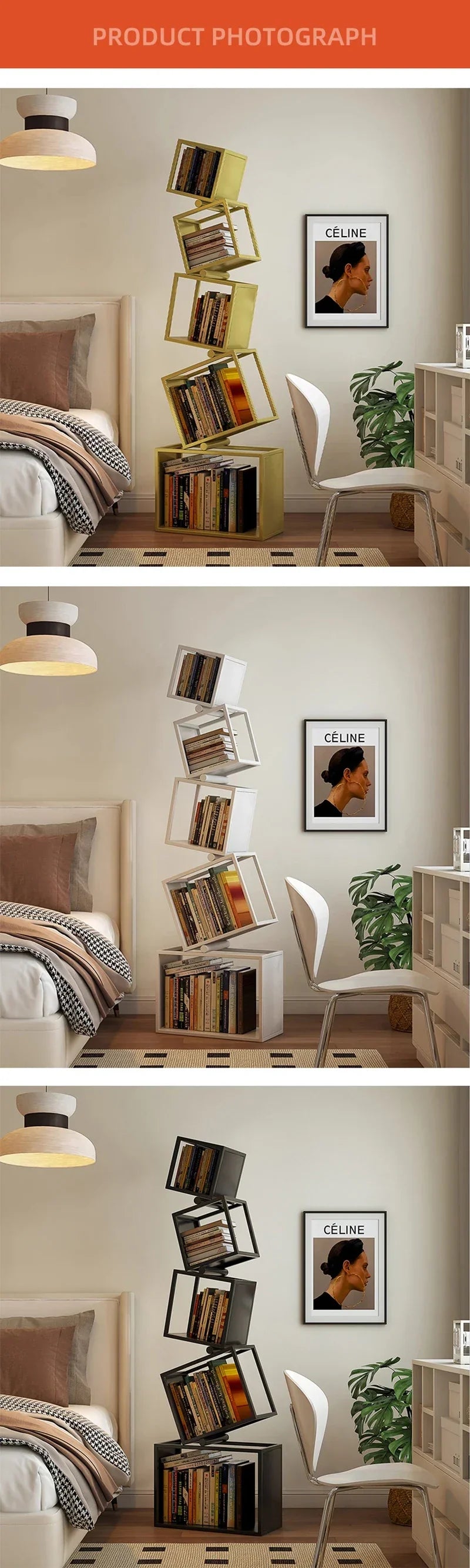 5-Layer Foldable Grid Bookshelf - Image 12