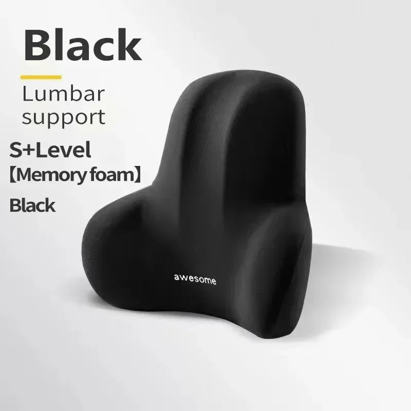 Memory Foam Lumbar Support Pillow - Black