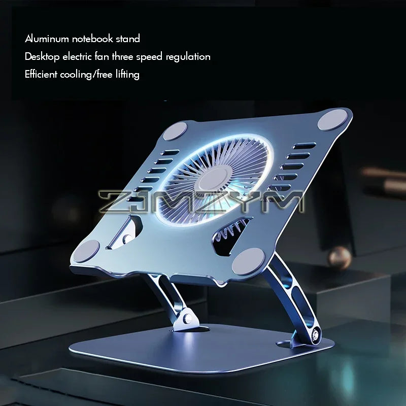 Aluminum Laptop Stand with Cooling Fan - Image 3