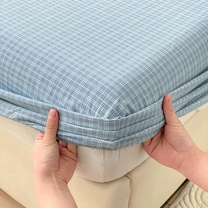 Pure Cotton Fitted Soft Mattress Cover for Kids & Adults - chunyelan
