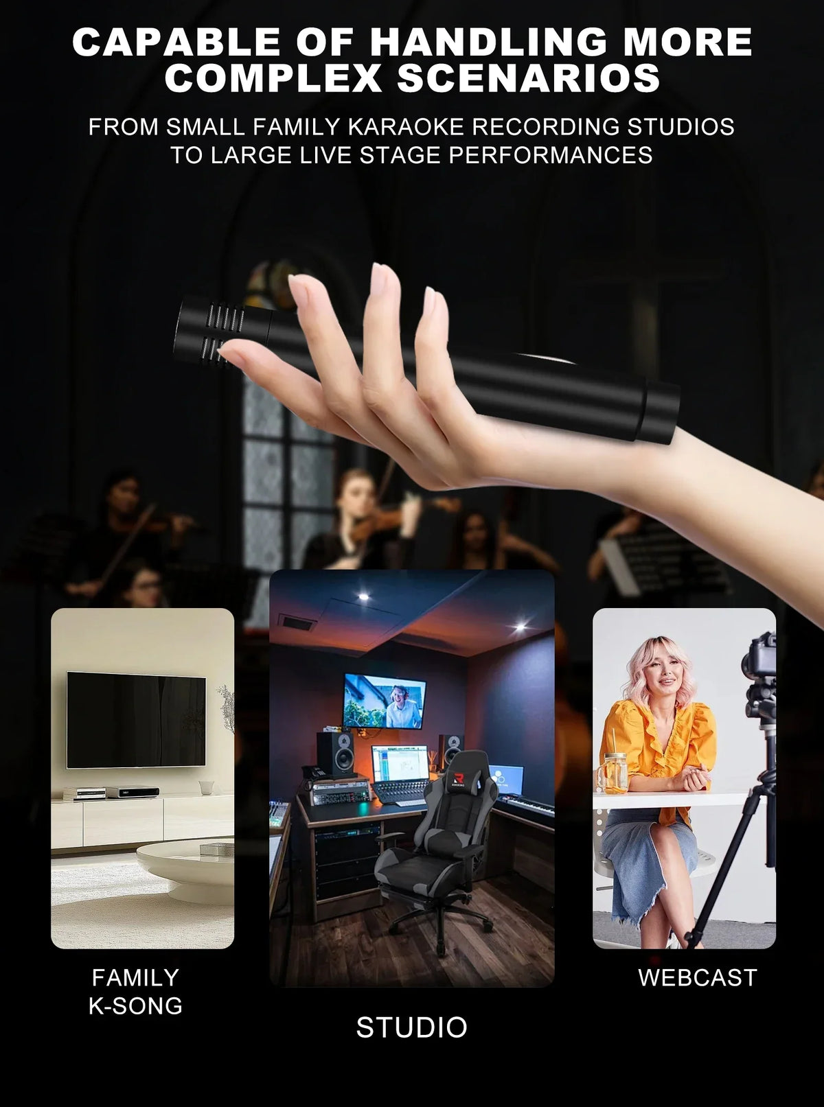 C02 Champagne Colored Metal Condenser Microphone - Image 8