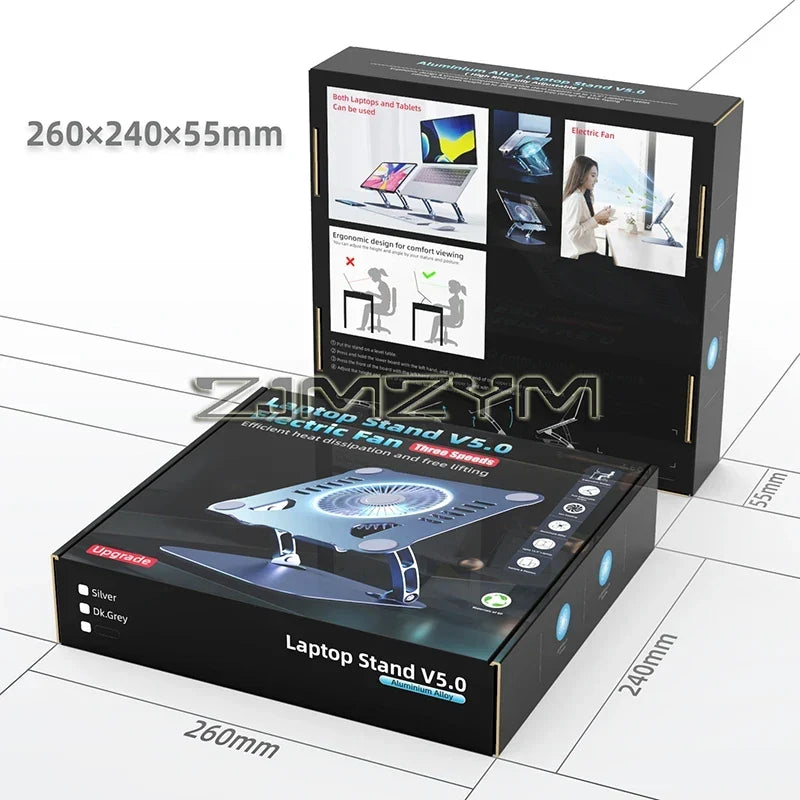 Aluminum Laptop Stand with Cooling Fan - Image 12