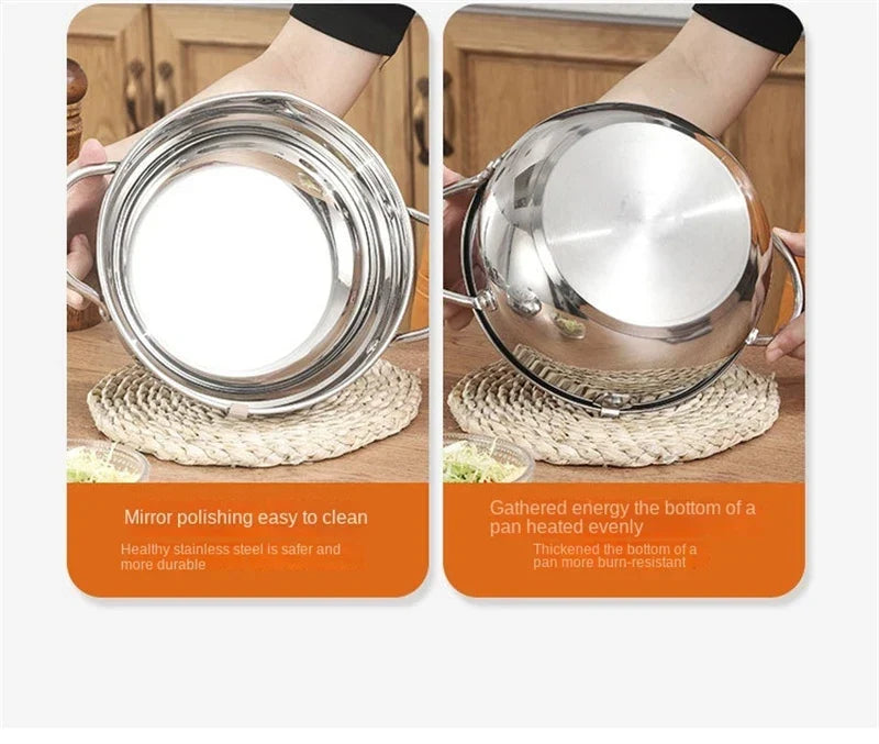 Japanese Deep Frying Pot with a Thermometer and a Lid 304 Stainless Steel Kitchen Tempura Fryer Pan 20/24cm - Image 28