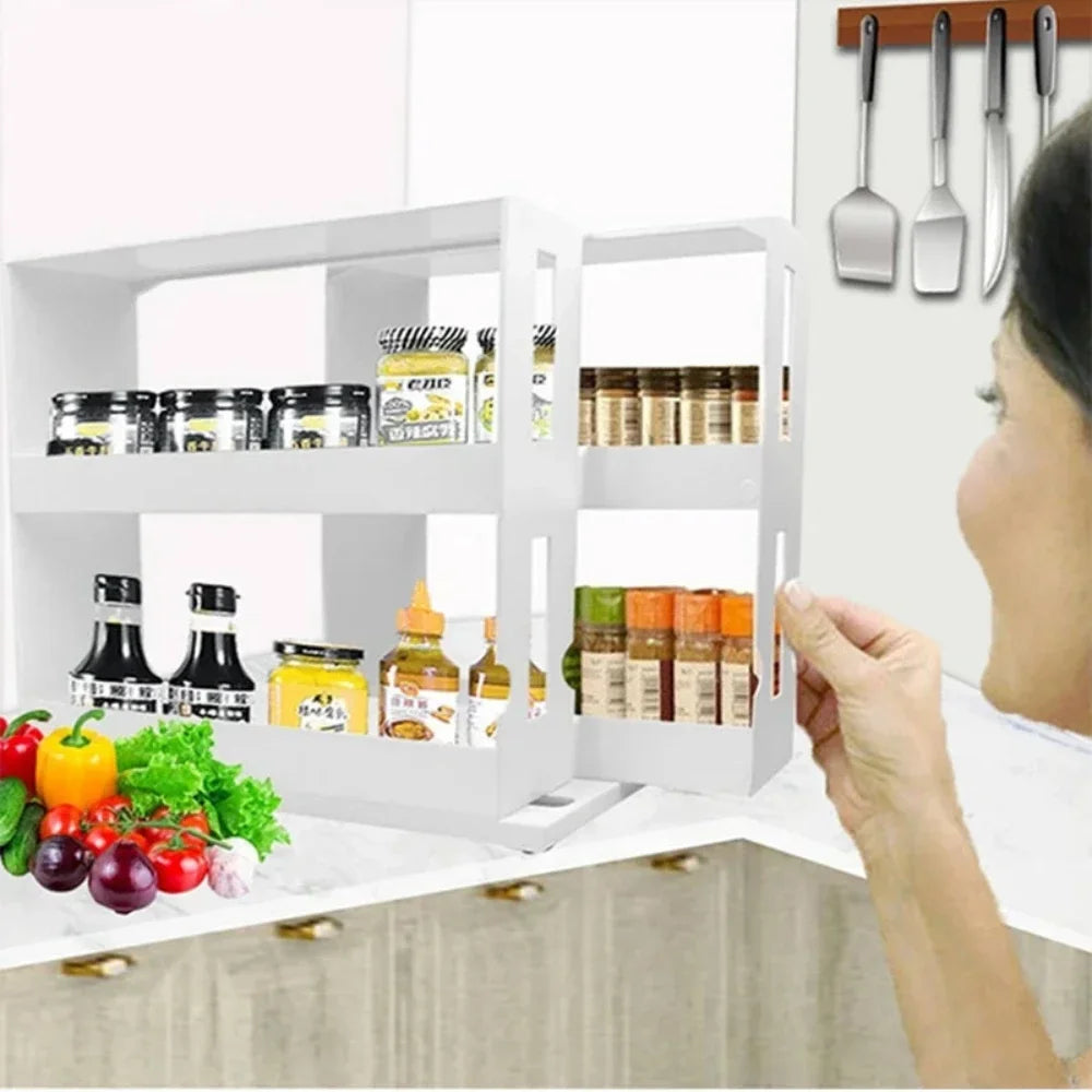 2-Tier Rotating Spice Organizer Rack - Image 6