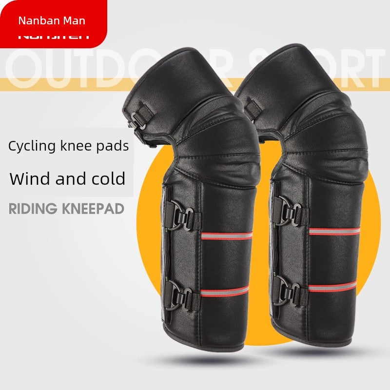 Nanjiren Winter Heattech PU Leather Kneepad