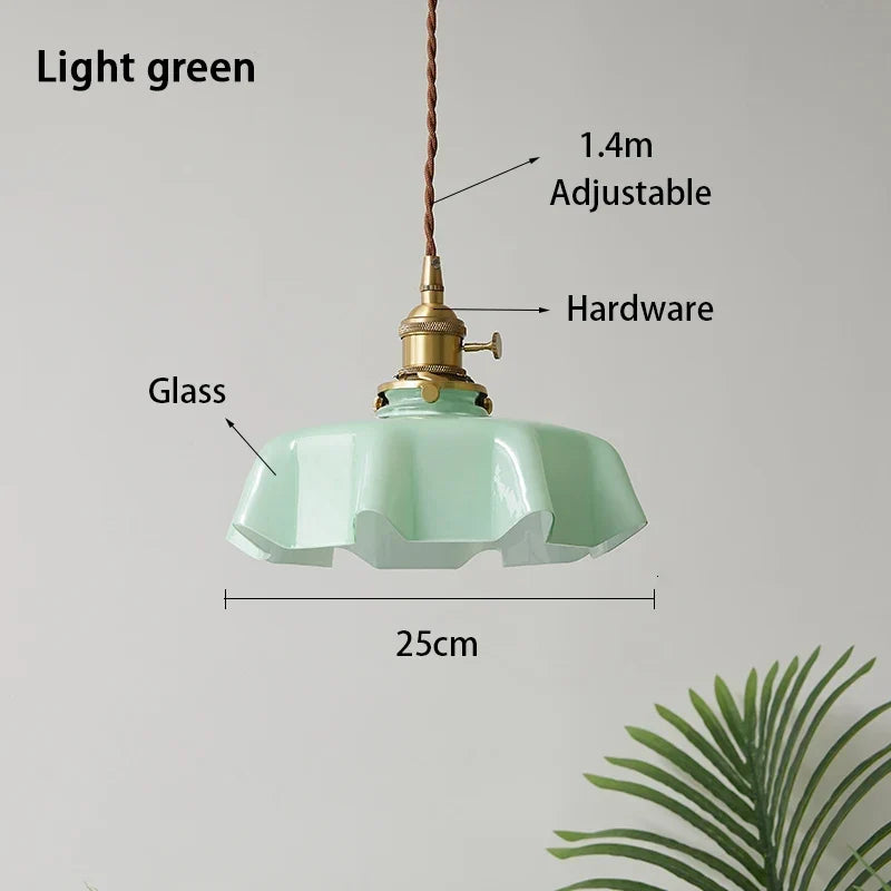 Modern Glass Flower Pendant Lamp - green