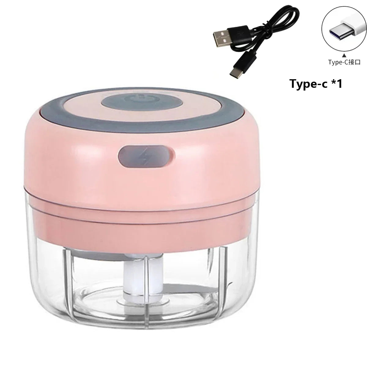 Electric Garlic Chopper - Pink-100ml-USB