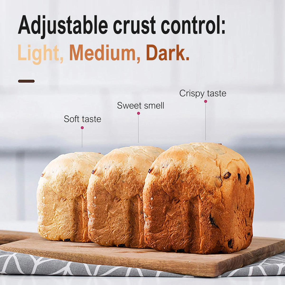 1.5kg Automatic Bread Machine 850w Programmable Bread Maker 15-hour Pre-set Timer Control Panel With Lcd Display - Image 12