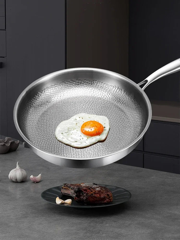 Titanium Frying Pan Thickened Non-Stick Non-Coating Hammer Pattern Fried Steak Pan Gas Stove Pot Induction Kitchen - Image 17