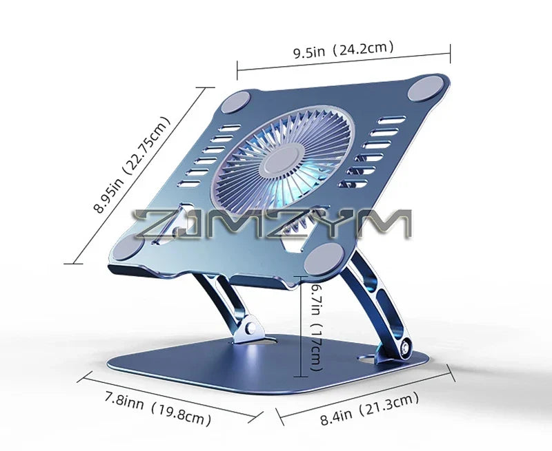 Aluminum Laptop Stand with Cooling Fan - Image 11