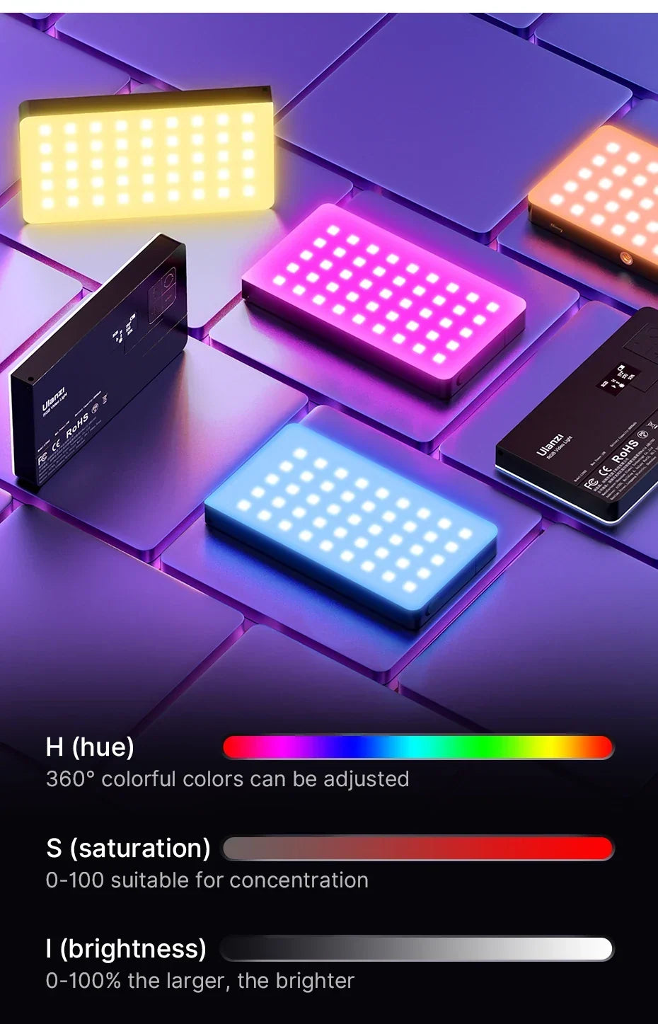 Ulanzi LT002 7" RGB Pocket Fill Light - Image 11