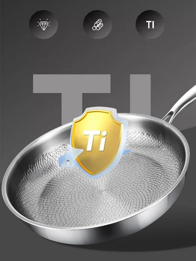 Titanium Frying Pan Thickened Non-Stick Non-Coating Hammer Pattern Fried Steak Pan Gas Stove Pot Induction Kitchen - Image 12