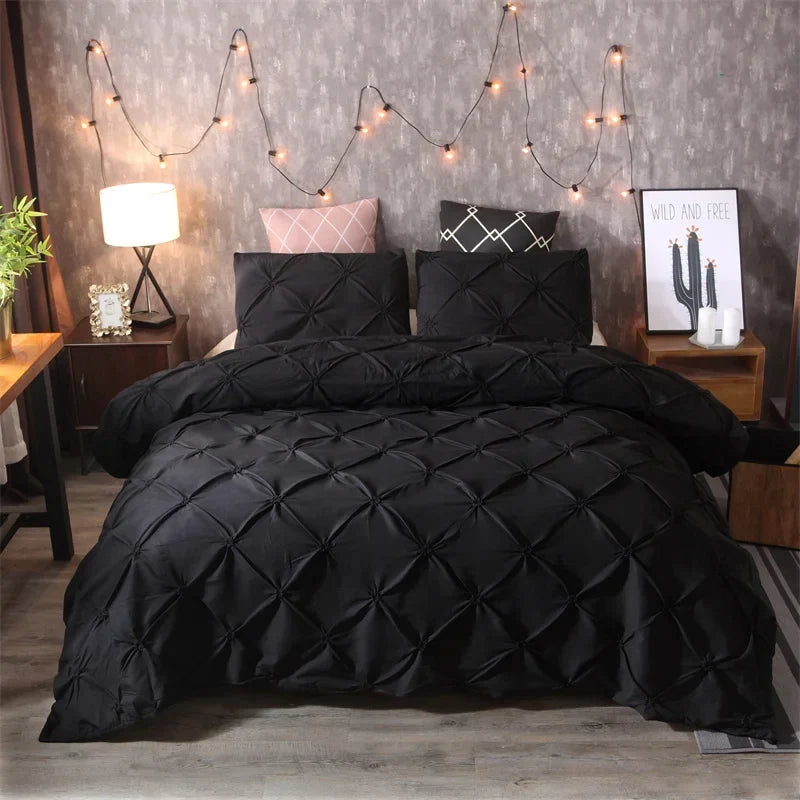 3-Piece Gray Queen Duvet Cover & Pillowcases - Image 2