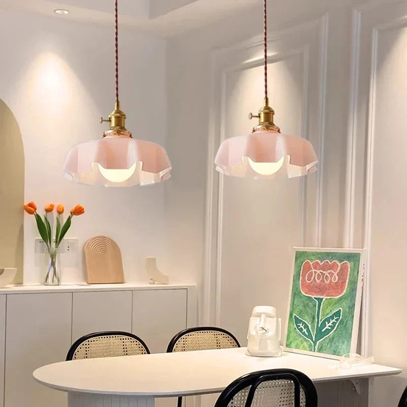Modern Glass Flower Pendant Lamp - Image 3