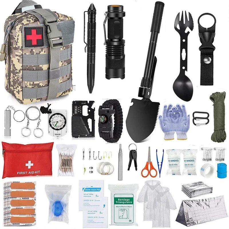 Outdoor Multifunction Camping Survival Kit - green