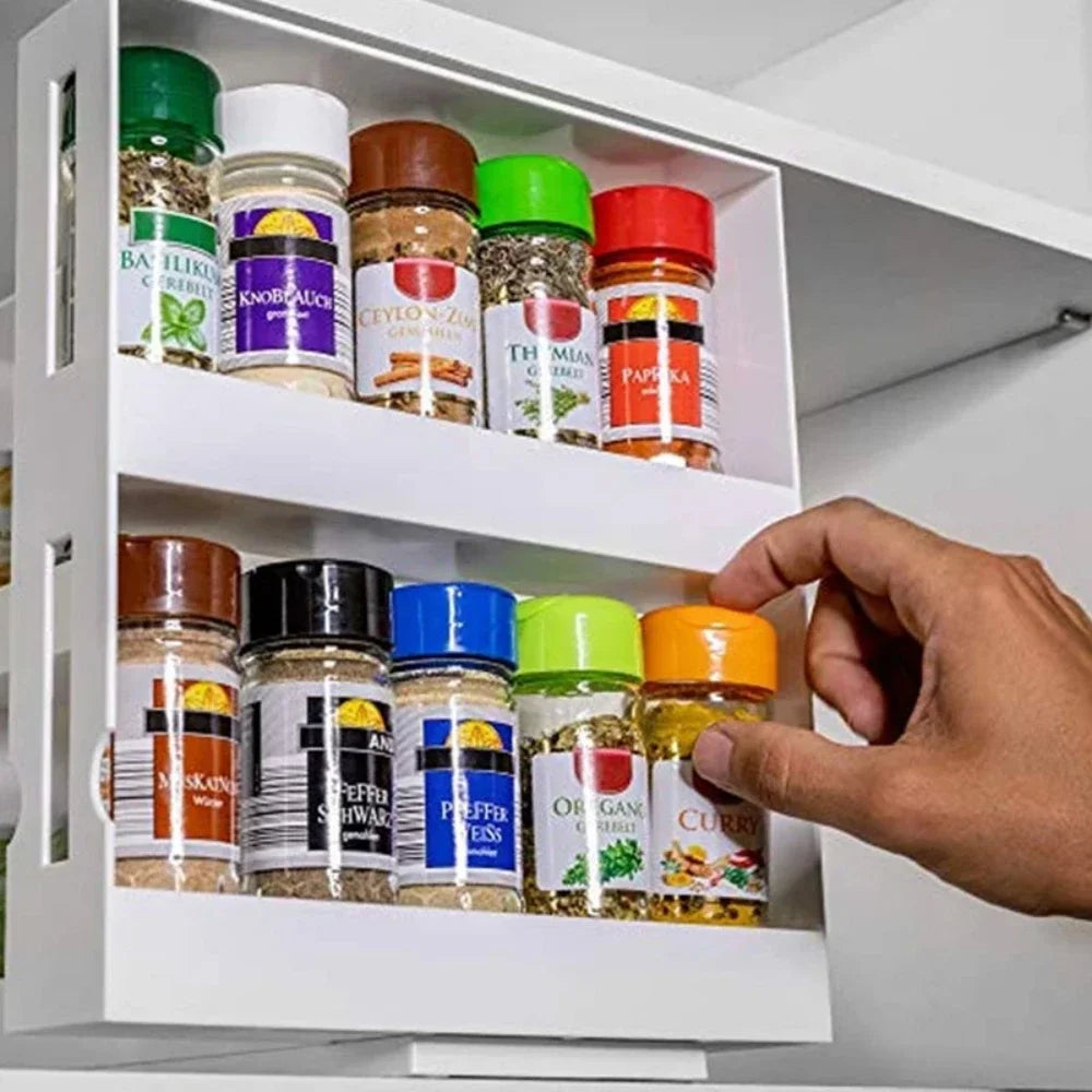 2-Tier Rotating Spice Organizer Rack - Image 2