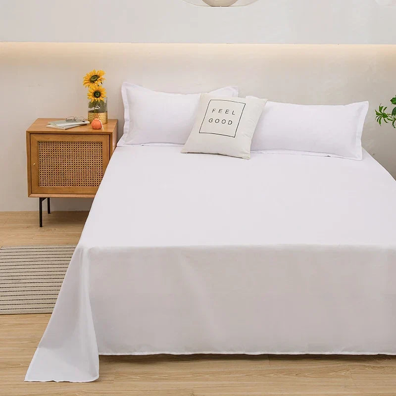 Soft Solid Color Flat Bedsheet – Single, Double, Queen & King Size
