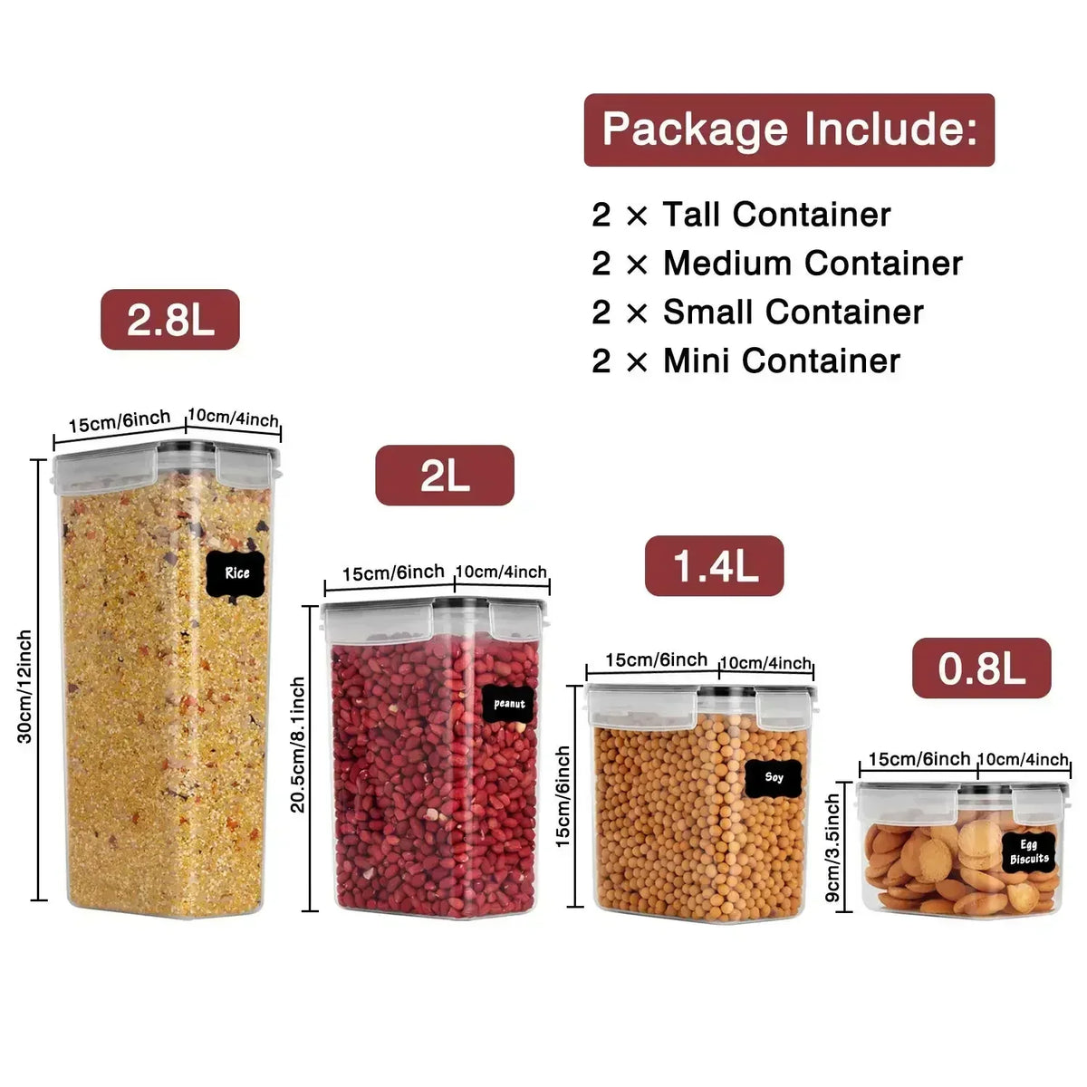 5Pcs Food Storage Containers with Lids - Image 3