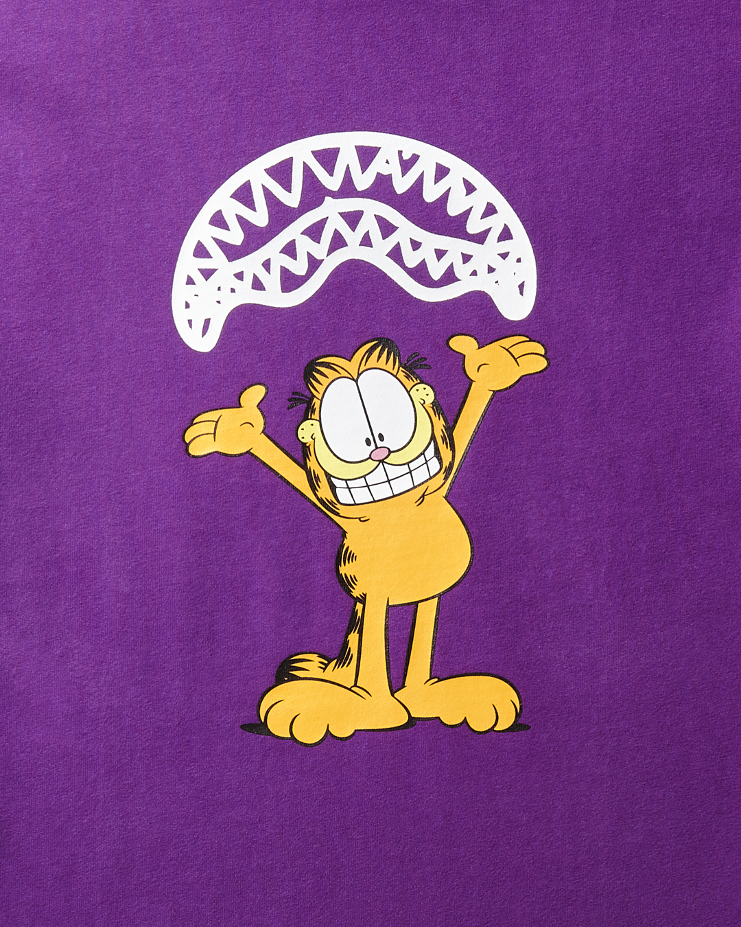 Garfield Sharkmouth Graphic T-Shirt (Purple) - Image 3