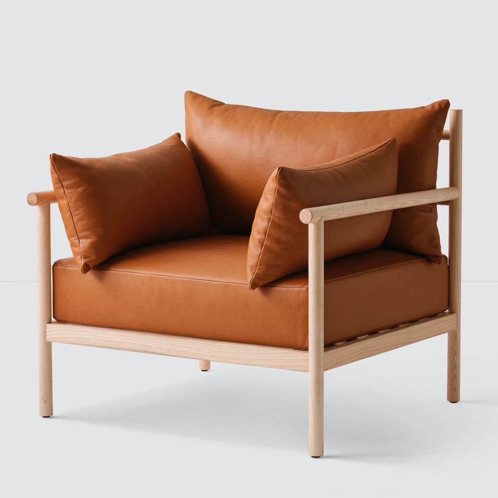 Santo Armchair - Ash Frame with Leather Cushion / Chair Only