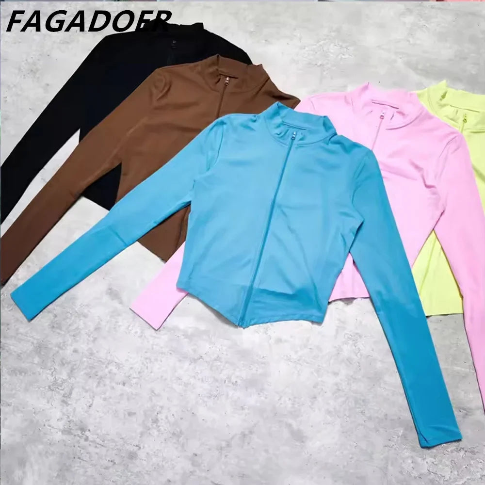 FAGADOER Candy Color 2-Piece Sporty Tracksuit - Image 4