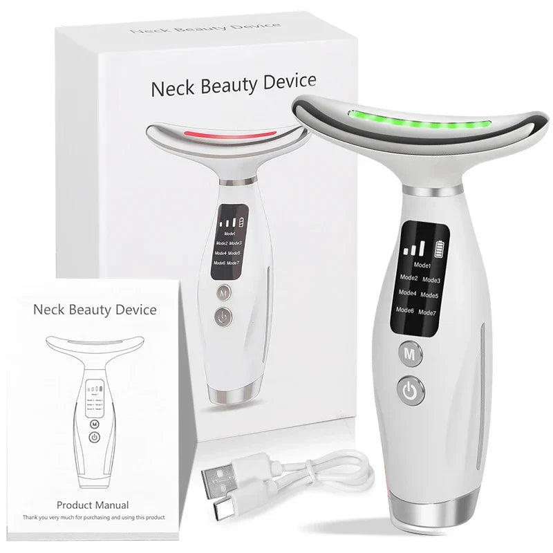 New EMS Micro-current Neck Face Beauty Device - White