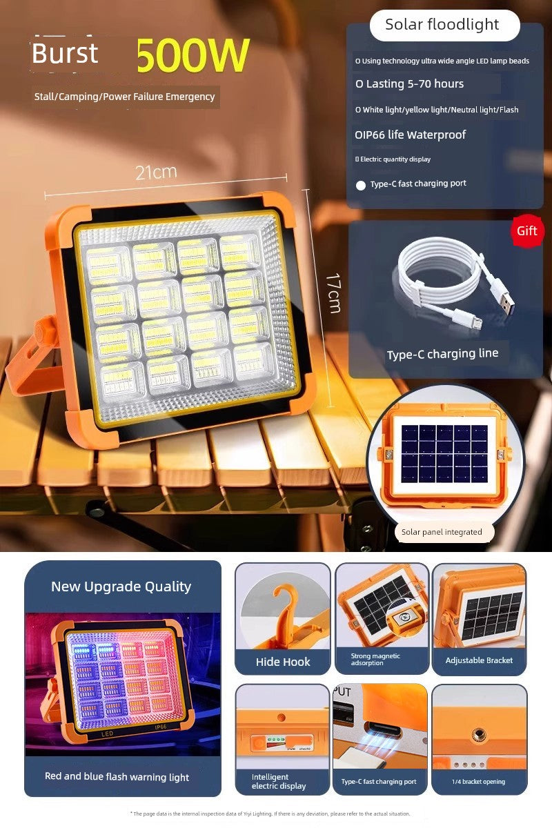 LED Solar Emergency Light - Solar Basic Edition 500W [120 ㎡ Endurance 48h]]