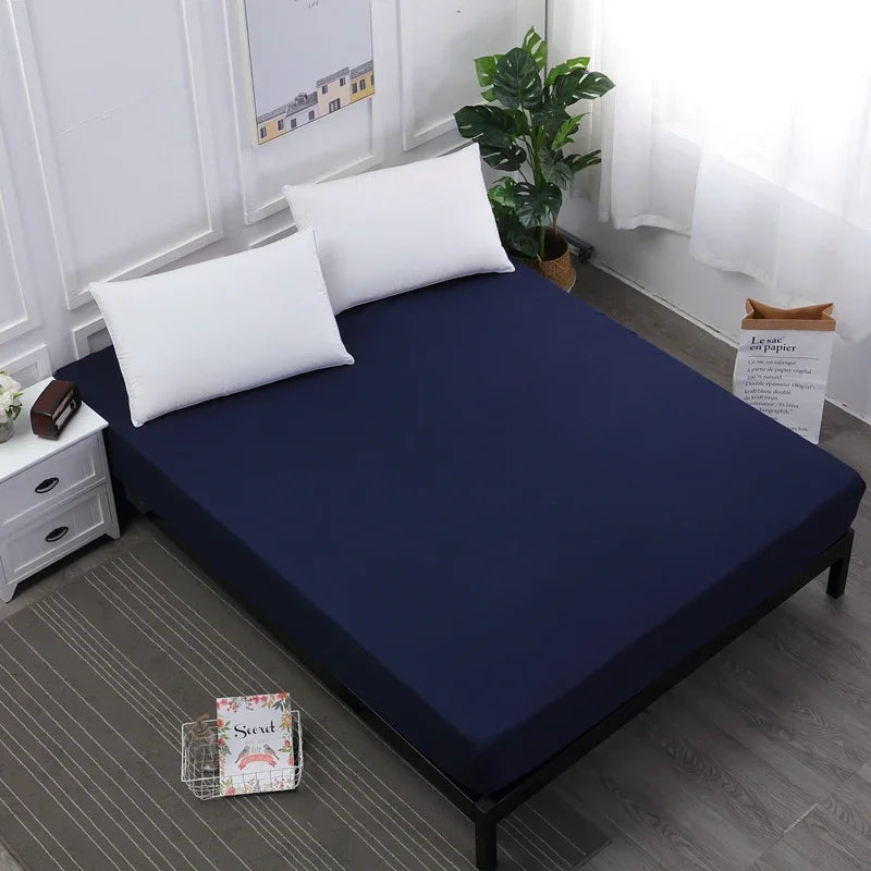Waterproof Bed Fitted Sheet - Dark Blue / Full 54x75x18in