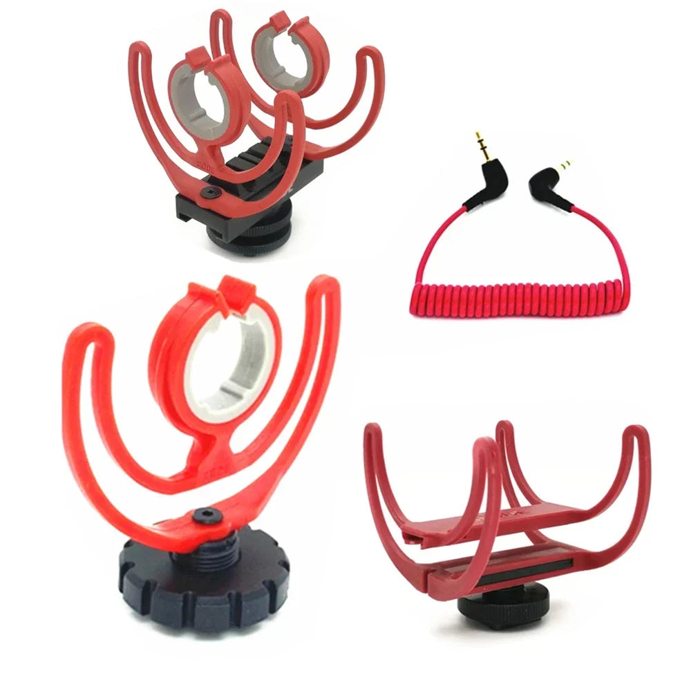 Cold Shoe Microphone Clamp Clip Shockproof Tripod Mount Adapter - Image 2